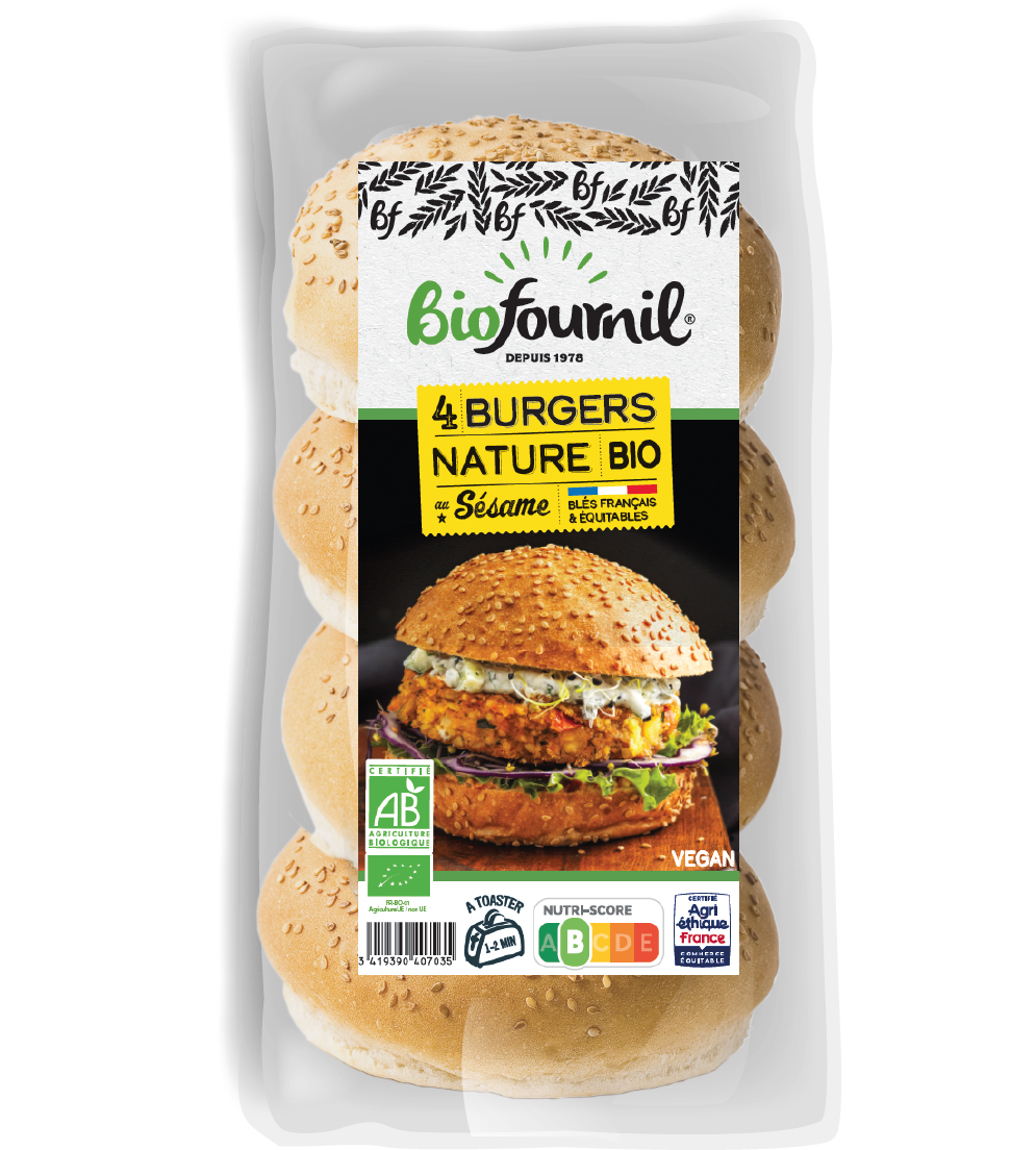 PACK_4 PAINS BURGERS NATURE AU SESAME