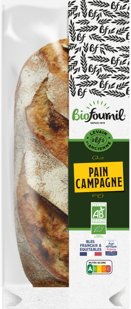 Packshot, pain de campagne, nouvelle charte graphique, image plus claire, moins de couleurs utilisées, éco-encrage